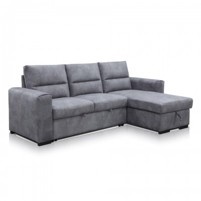 4341 Living Room Sectional Pull Out Sofa Bed + Chaise with Storage