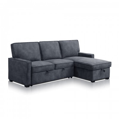 SUPER PROMO 4344 Sectional Pull Out Sofa + Chaise with Storage